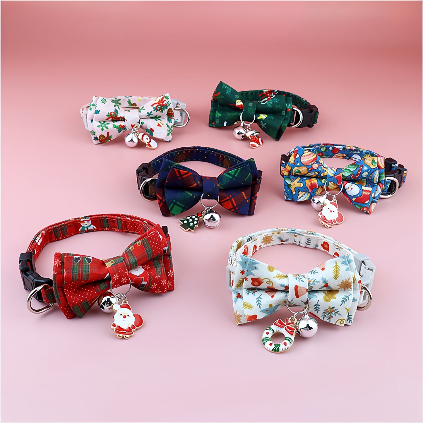 Holiday Series Pet Collar with Detachable Bow Tie - Suitable for Dogs and Cats