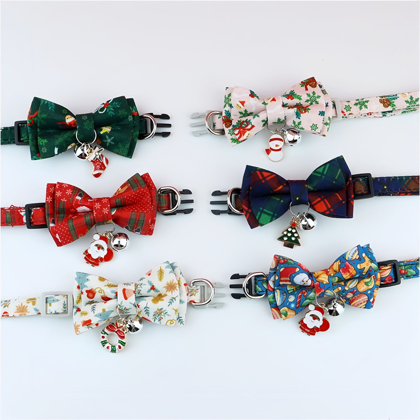 Holiday Series Pet Collar with Detachable Bow Tie - Suitable for Dogs and Cats