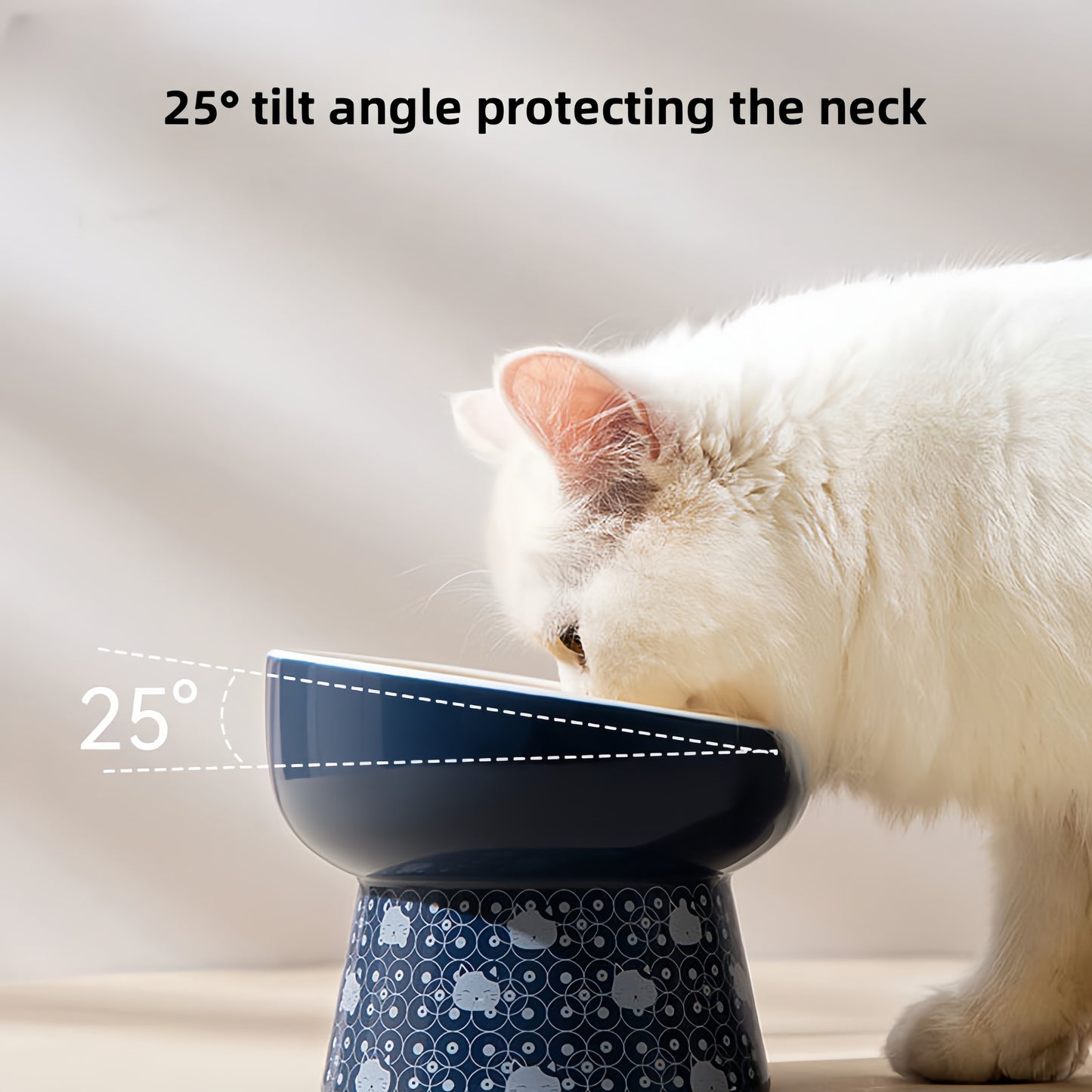 Ceramic Elevated Bowl for Cats and Dogs