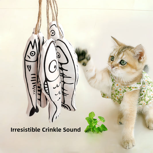 Crinkly Catnip Fish Toy, Cat Toy for Chewing and Play