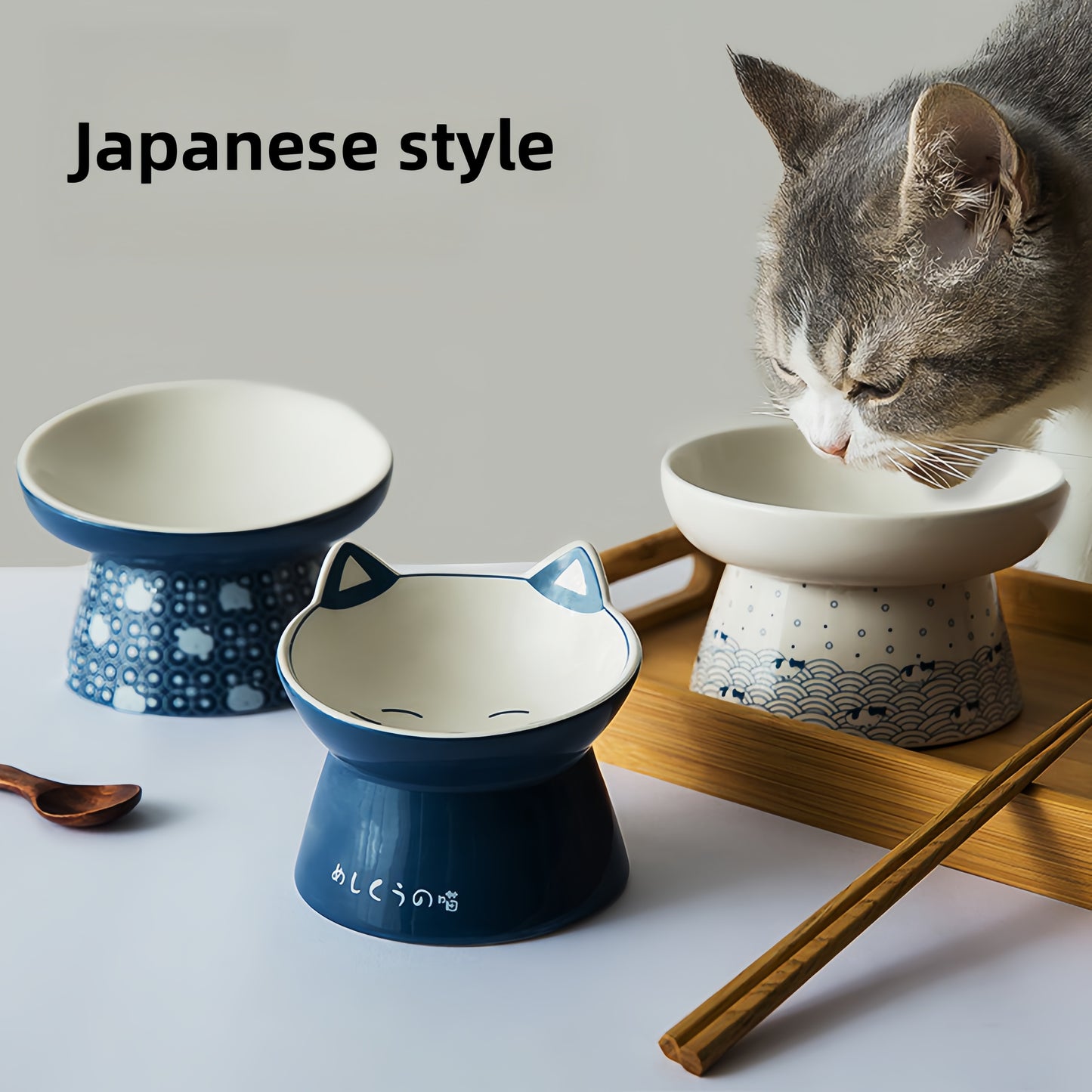 Ceramic Elevated Bowl for Cats and Dogs