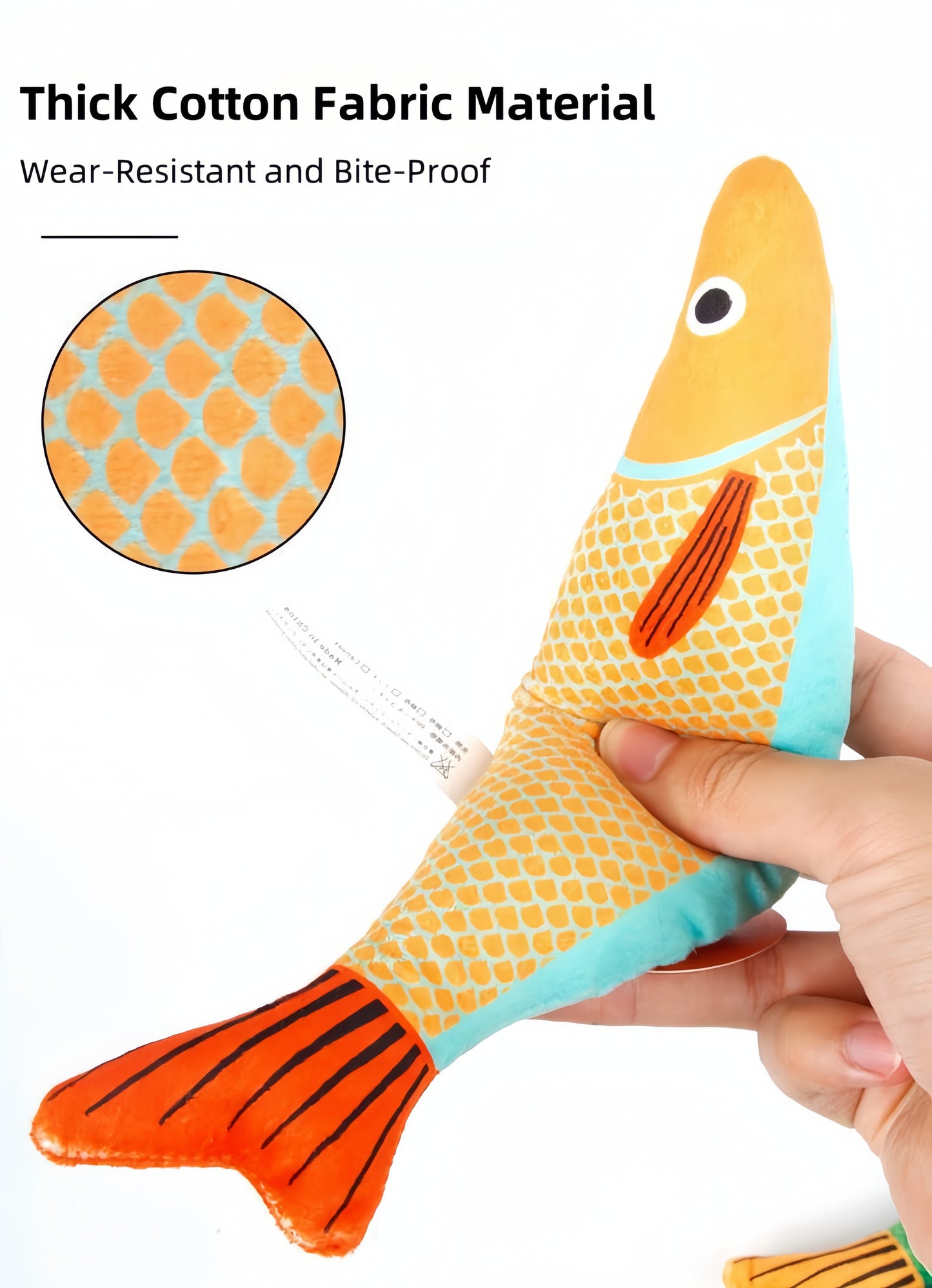 Catnip Toy Fish, Bite-Proof Teaser with Sound