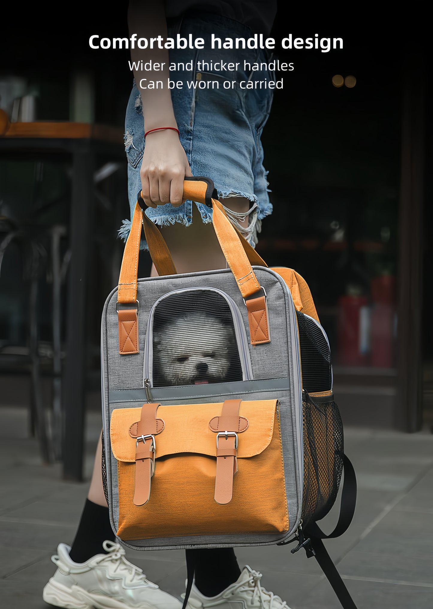 Pet Travel Bag, Portable Cat/Dog Carrier Backpack with Large Capacity, Reflective Design for Cats and Dogs