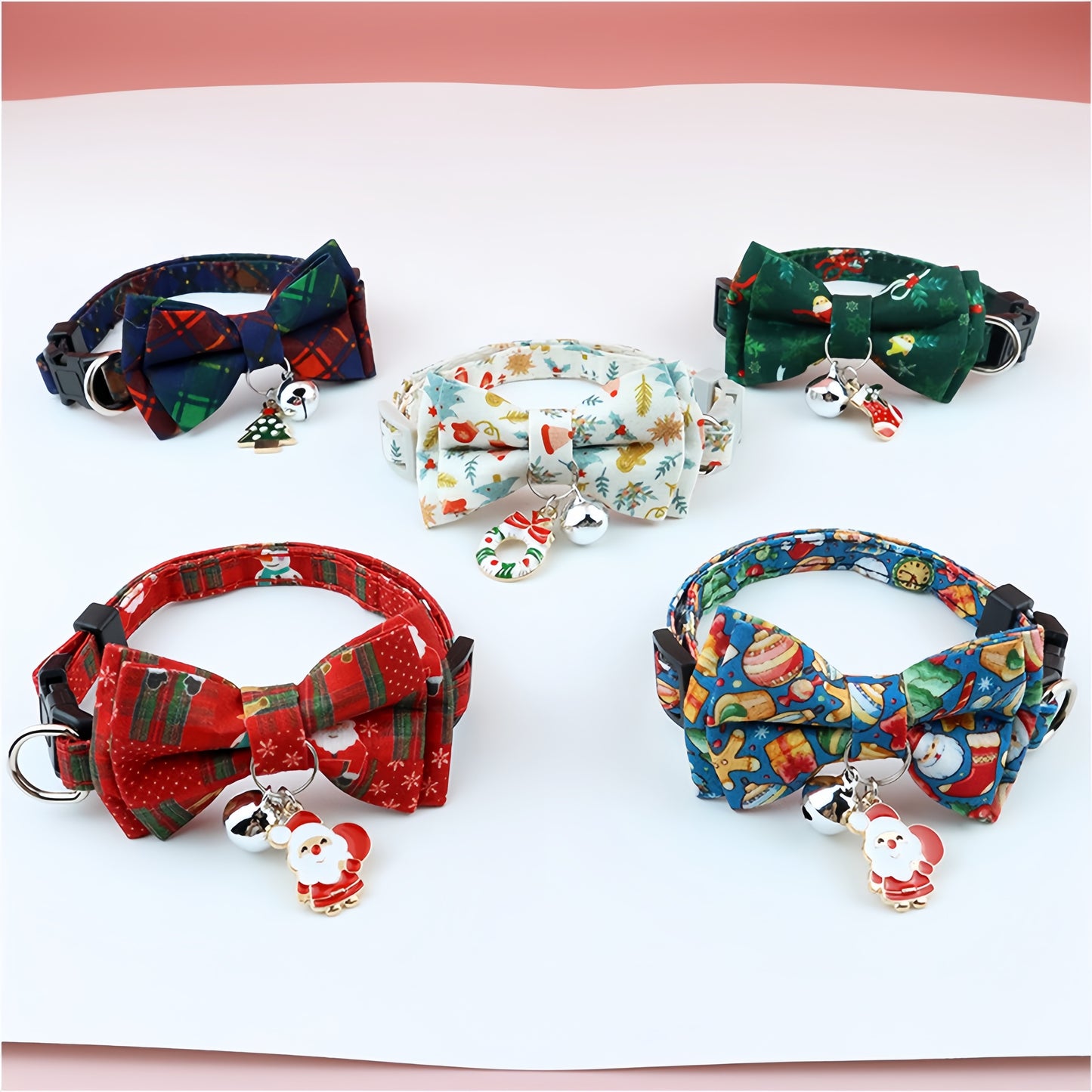 Holiday Series Pet Collar with Detachable Bow Tie - Suitable for Dogs and Cats