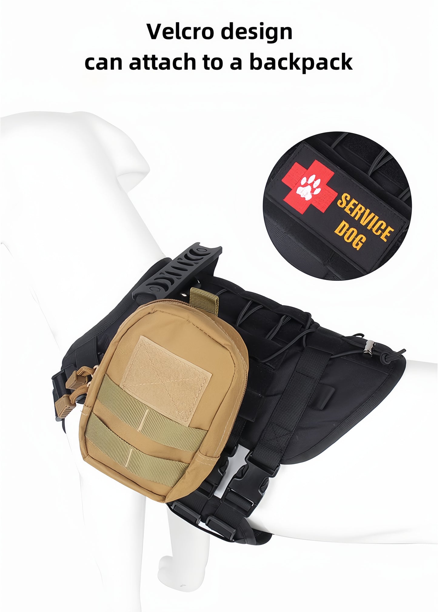 Tactical Vest for Large Dogs, Water Resistant, Dog Chest Harness