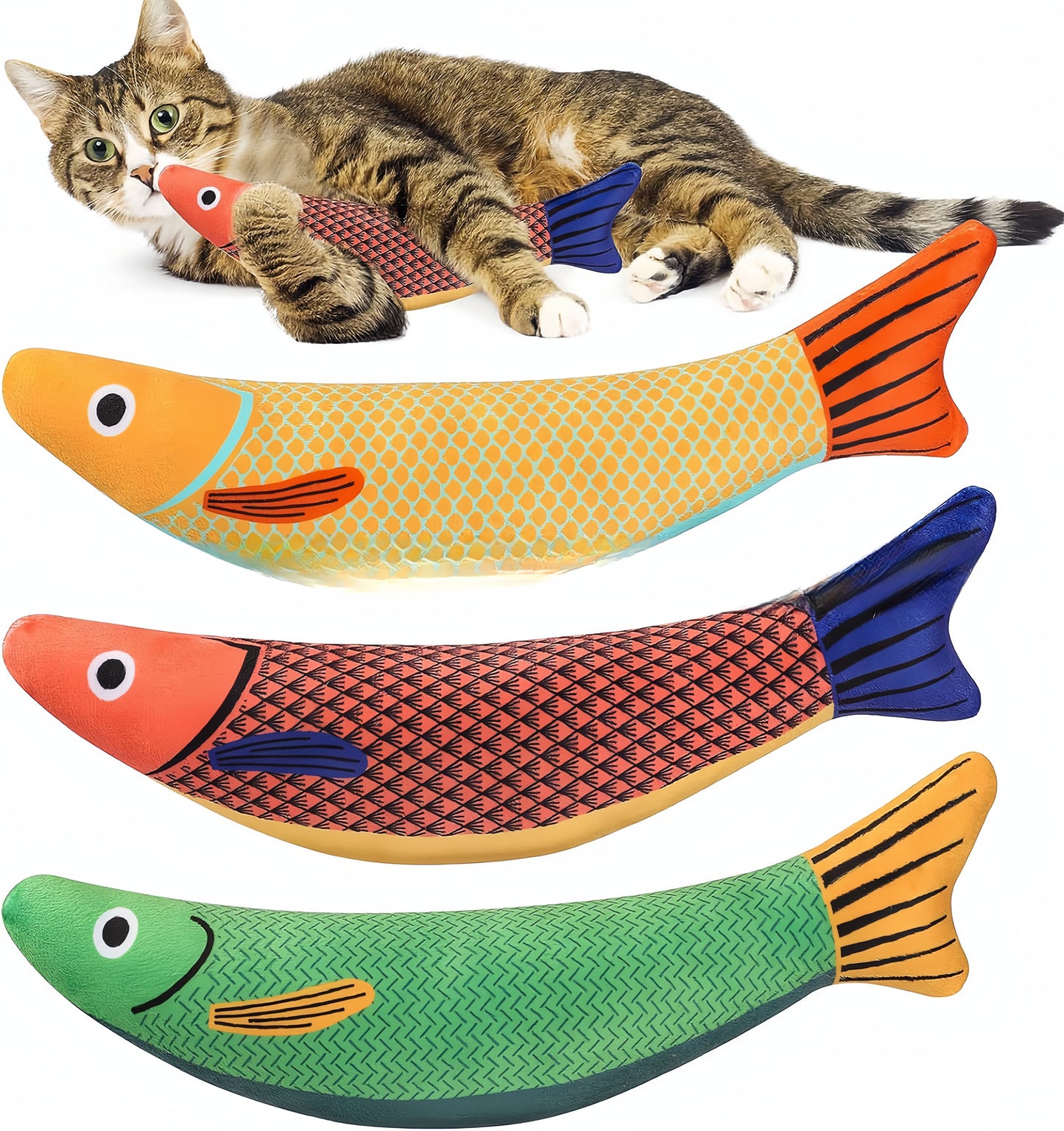 Catnip Toy Fish, Bite-Proof Teaser with Sound