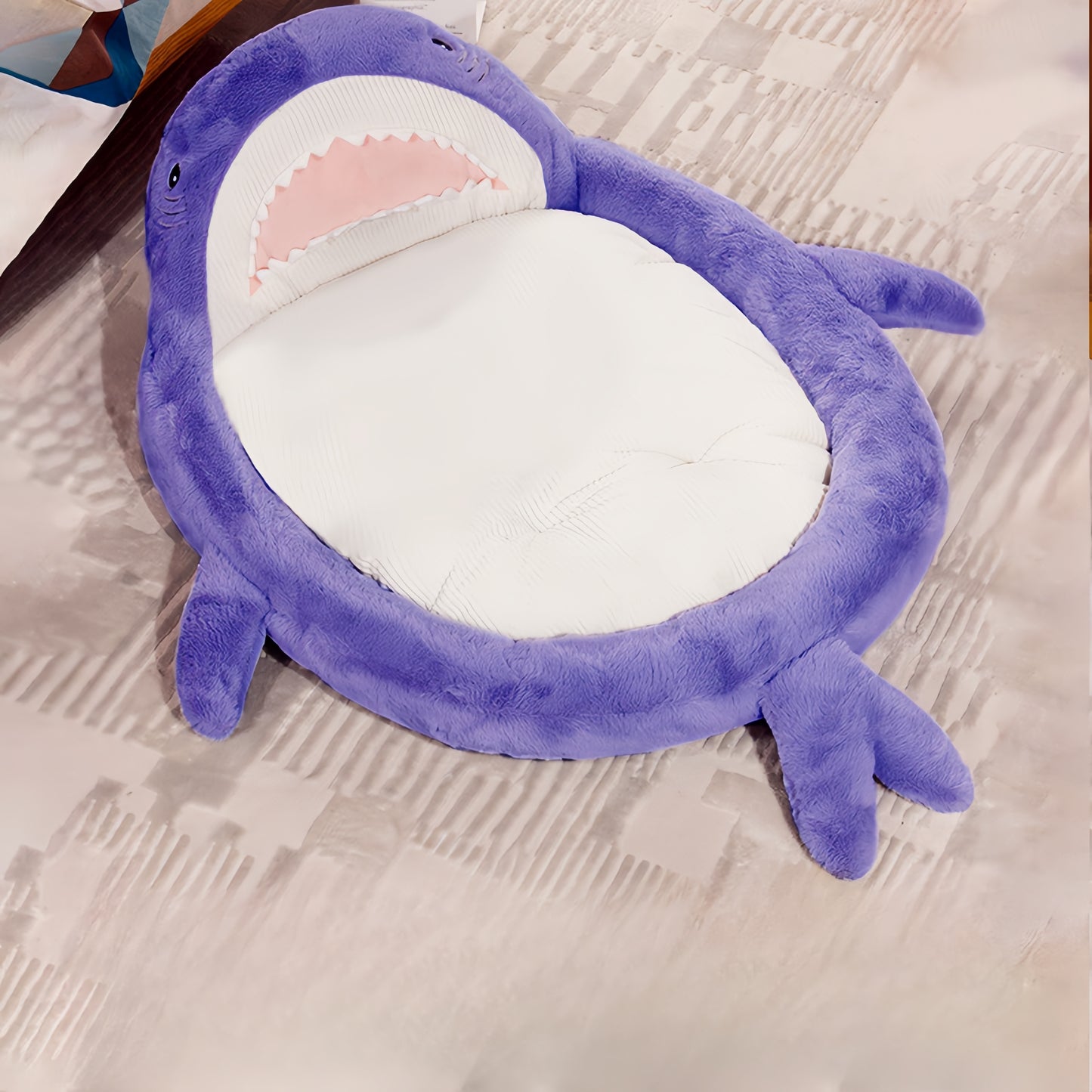 Shark Shaped Cat/Dog Sofa, Pet Bed with Non-Slip Base, Adorable Washable Shark Cat/Dog House