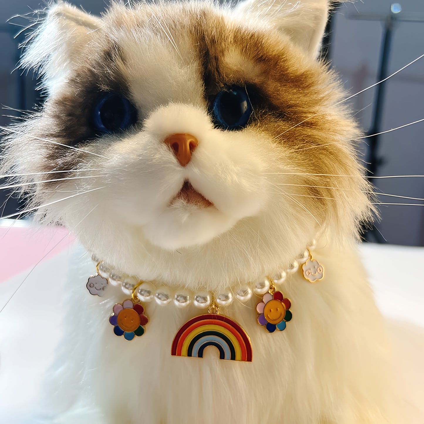 Pet Necklace - Adorable Artificial Pearl Collar for Cats and Small Dogs