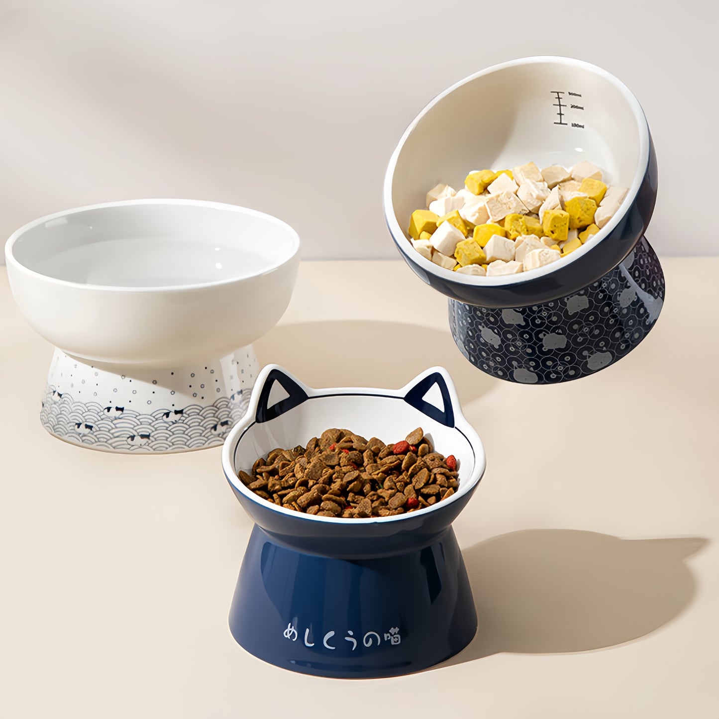 Ceramic Elevated Bowl for Cats and Dogs