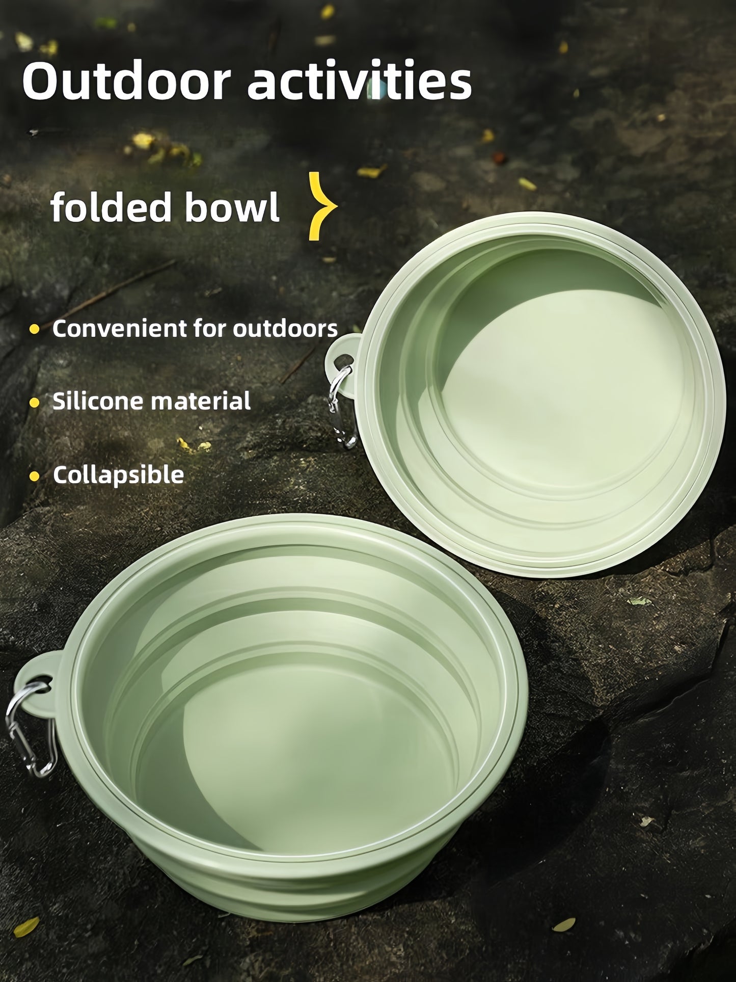 Foldable Dog Bowl, Portable Silicone Food and Water Dish for Dogs