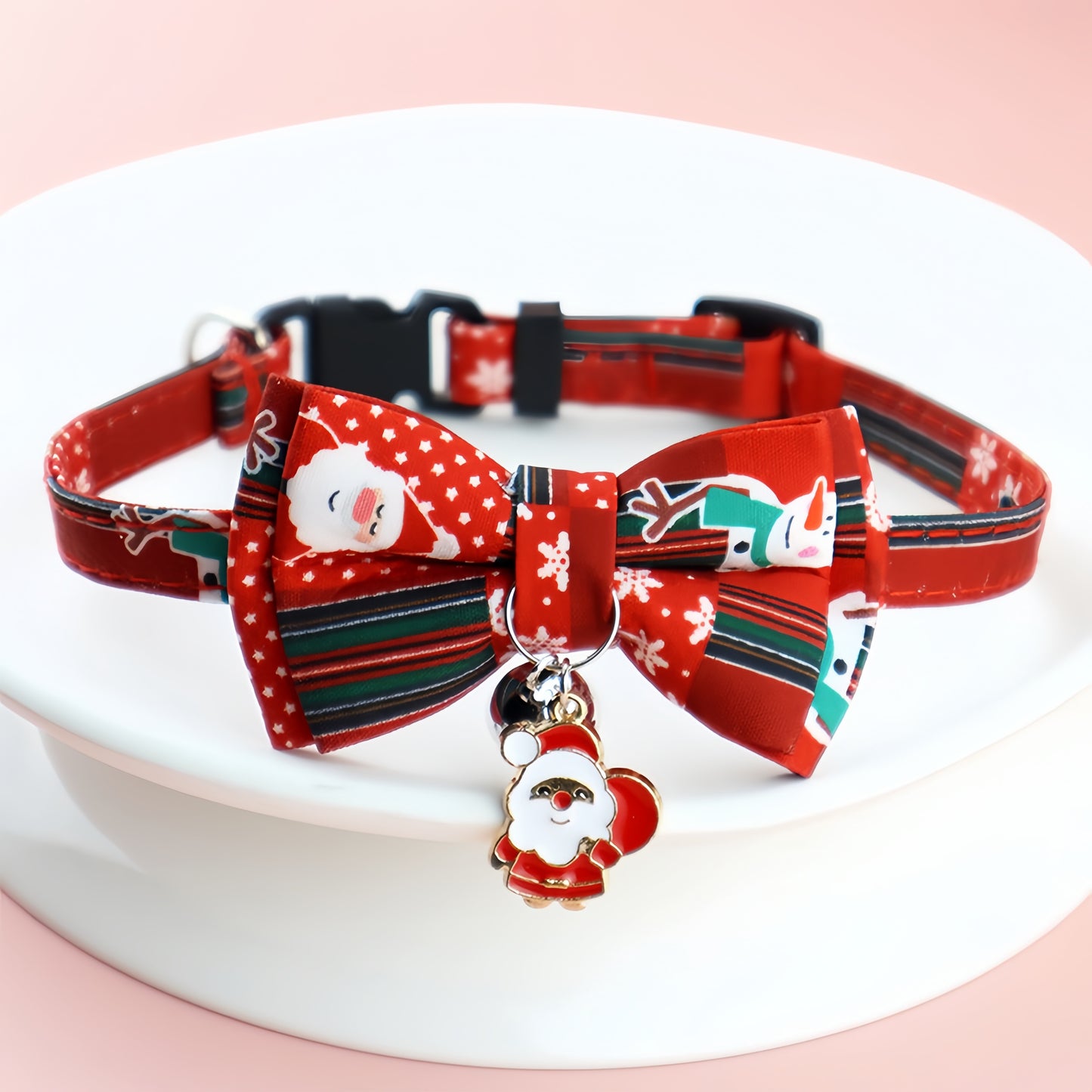 Holiday Series Pet Collar with Detachable Bow Tie - Suitable for Dogs and Cats