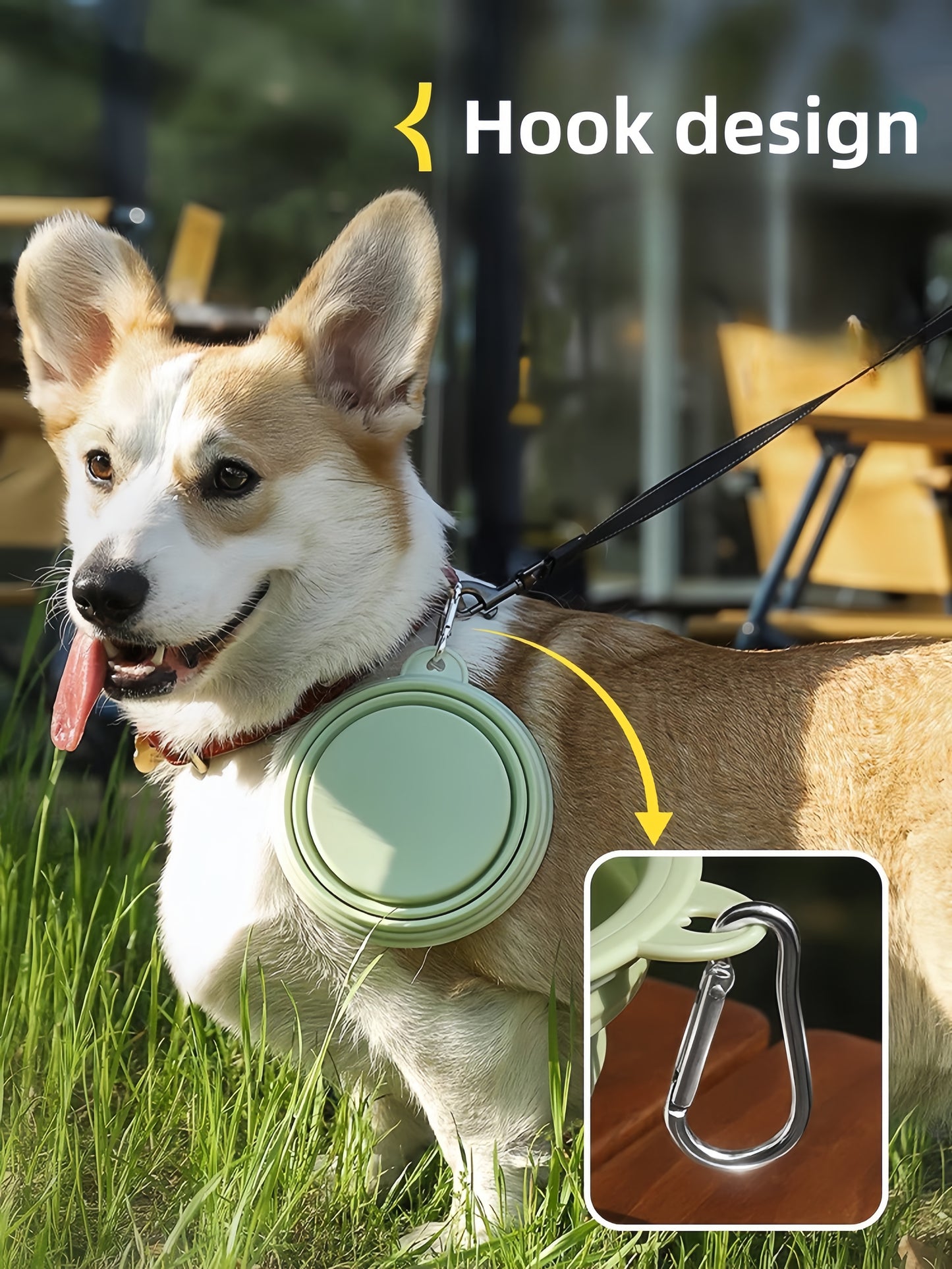 Foldable Dog Bowl, Portable Silicone Food and Water Dish for Dogs