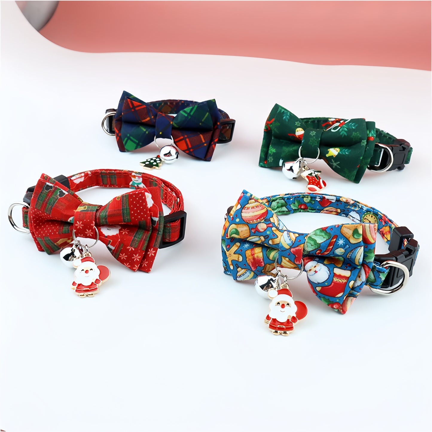 Holiday Series Pet Collar with Detachable Bow Tie - Suitable for Dogs and Cats