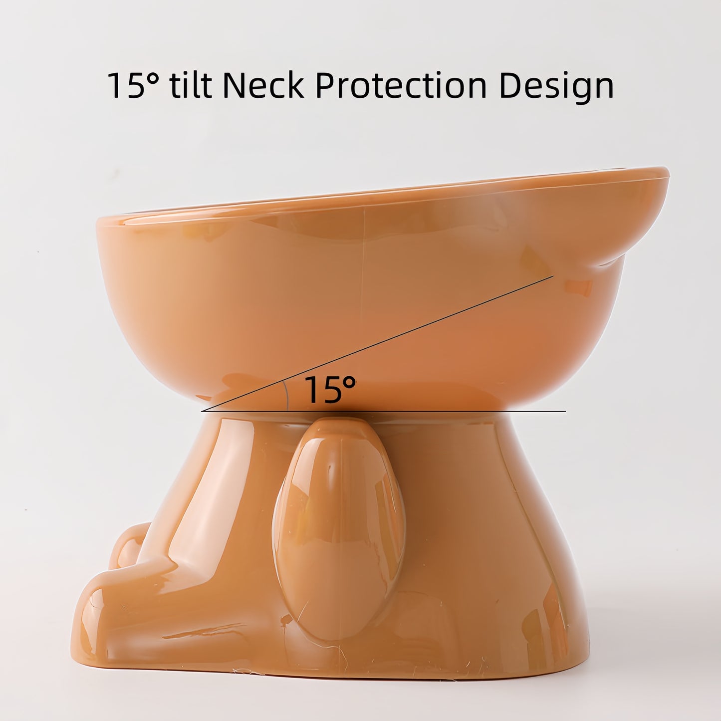 Bear Faced Cat Bowl with Neck Protection